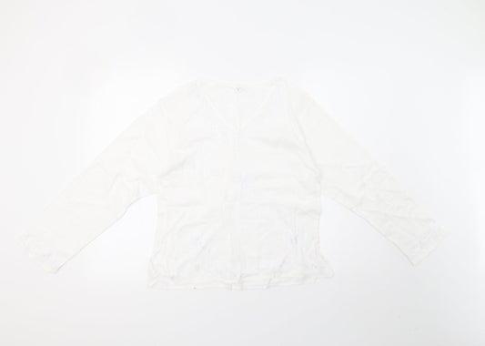 Womens UK Size M Preworn White Basic Blouse
