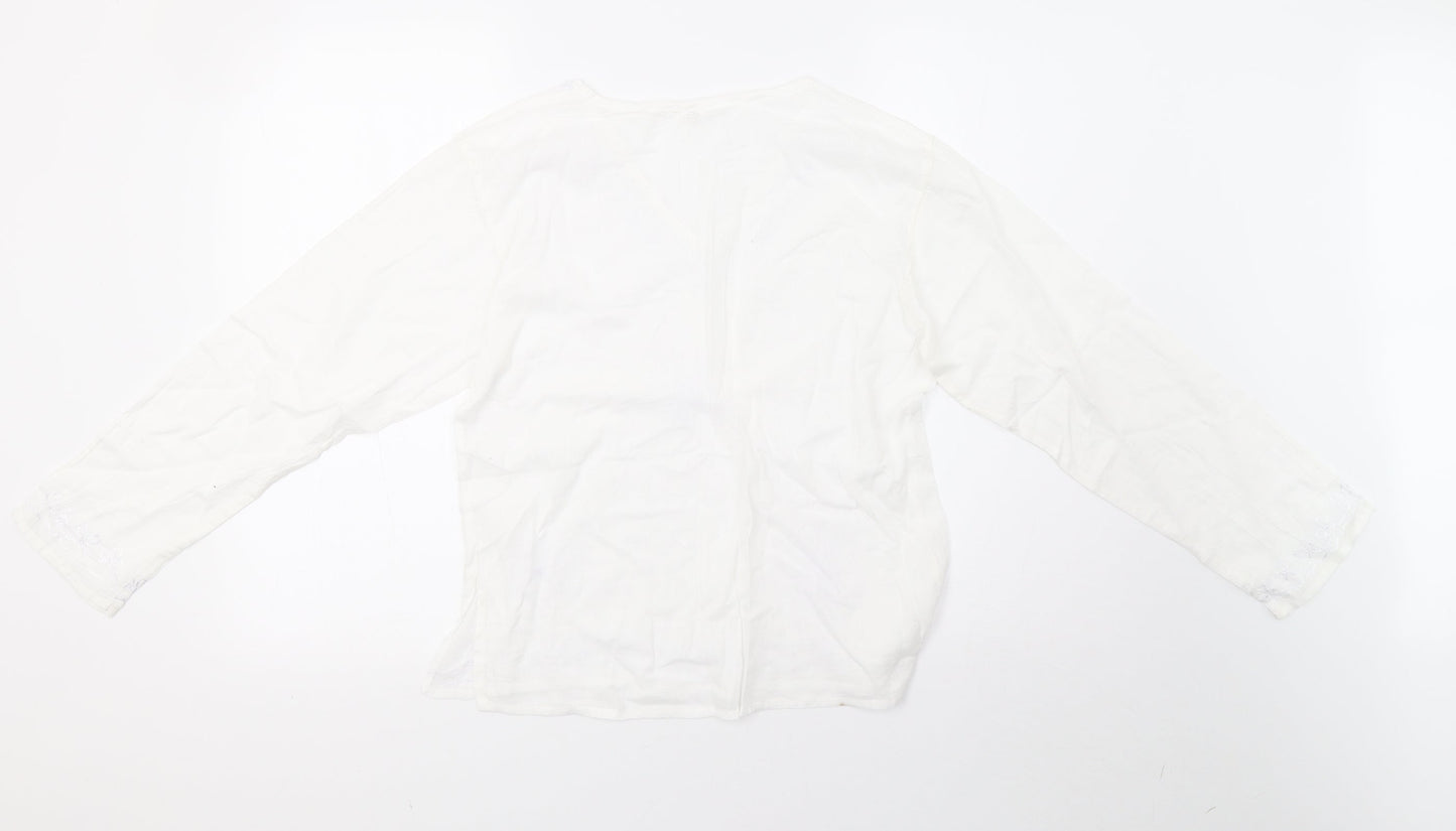 Womens UK Size M Preworn White Basic Blouse
