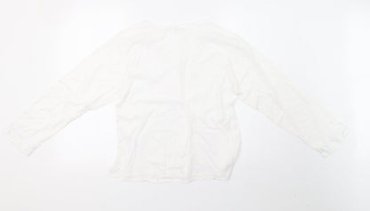 Womens UK Size M Preworn White Basic Blouse
