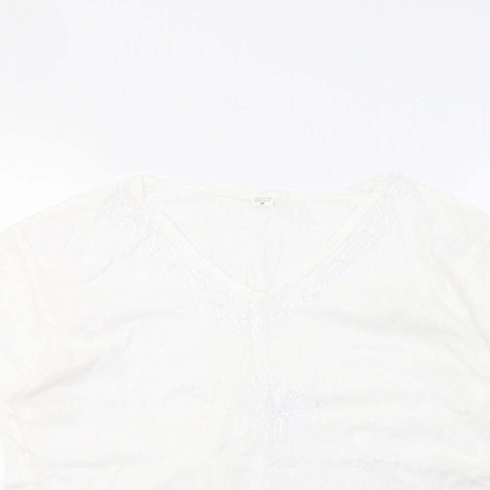 Womens UK Size M Preworn White Basic Blouse