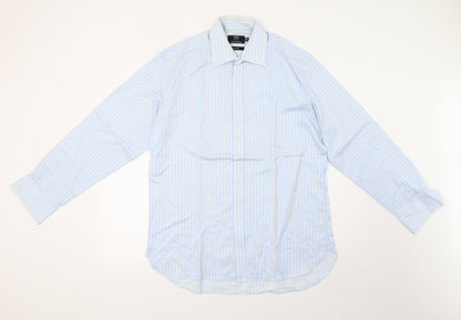 Mens UK Size L Marks and Spencer Grey  Button-Up Long Sleeve Casual Shirt