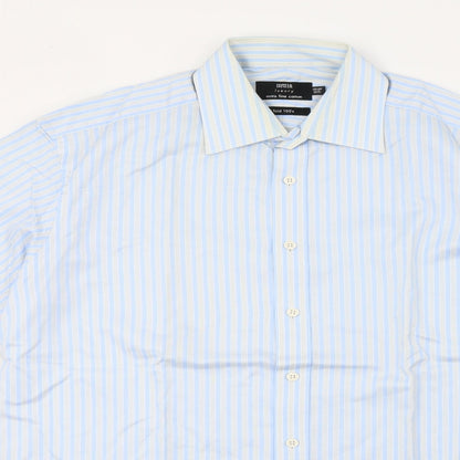 Mens UK Size L Marks and Spencer Grey  Button-Up Long Sleeve Casual Shirt
