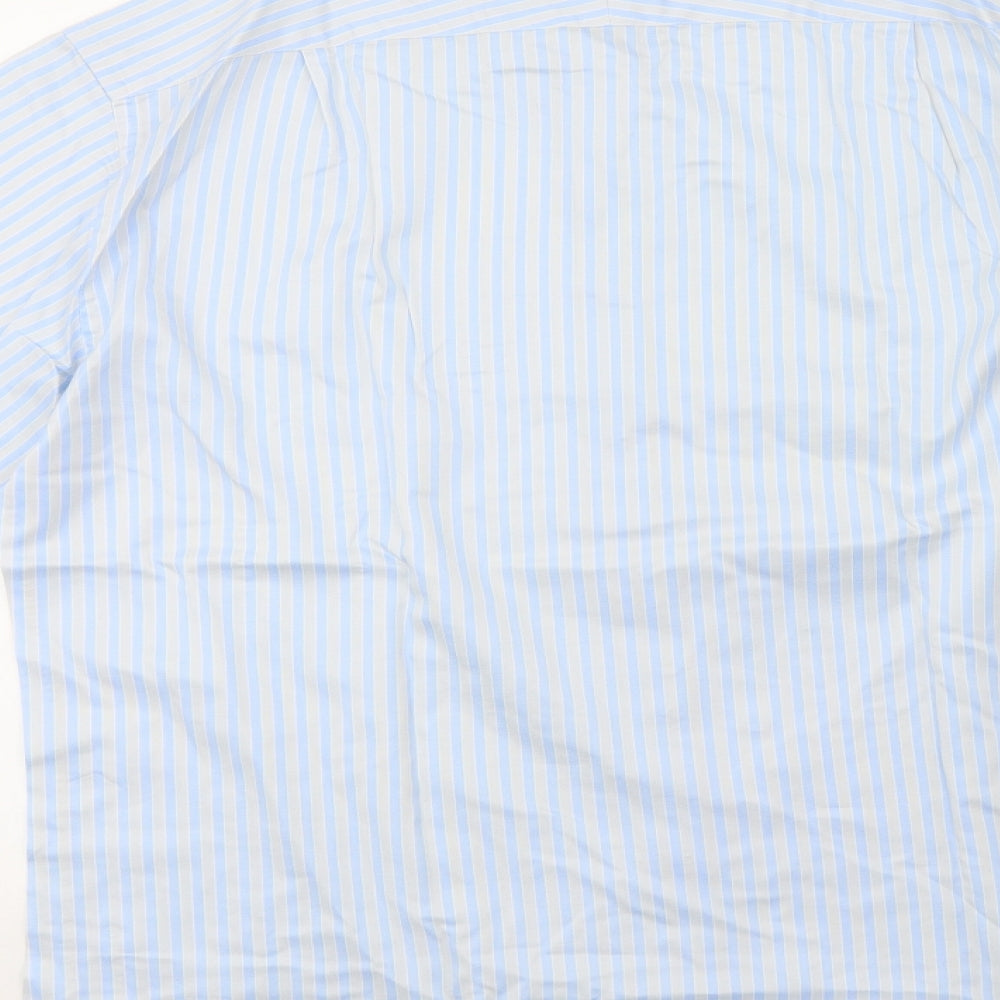 Mens UK Size L Marks and Spencer Grey  Button-Up Long Sleeve Casual Shirt