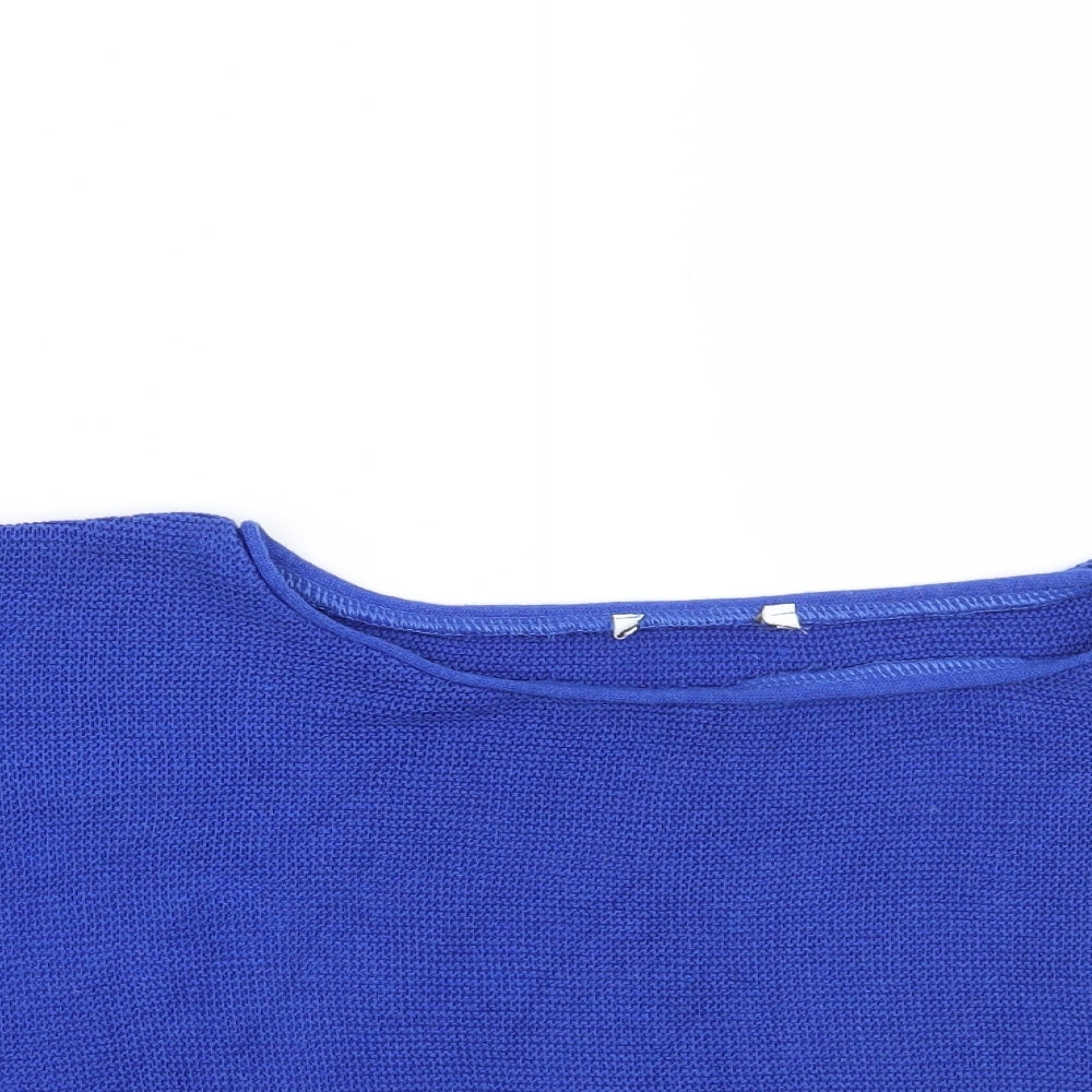 Womens UK Size M Preworn Blue Cropped Polo