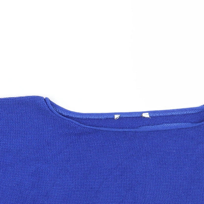Womens UK Size M Preworn Blue Cropped Polo