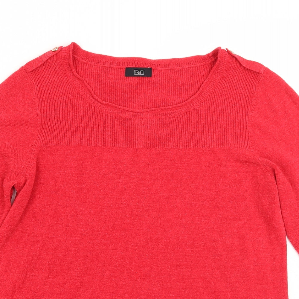 F&F Womens Red   Pullover Jumper Size 14