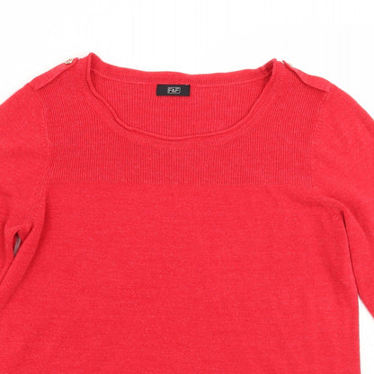 F&F Womens Red   Pullover Jumper Size 14