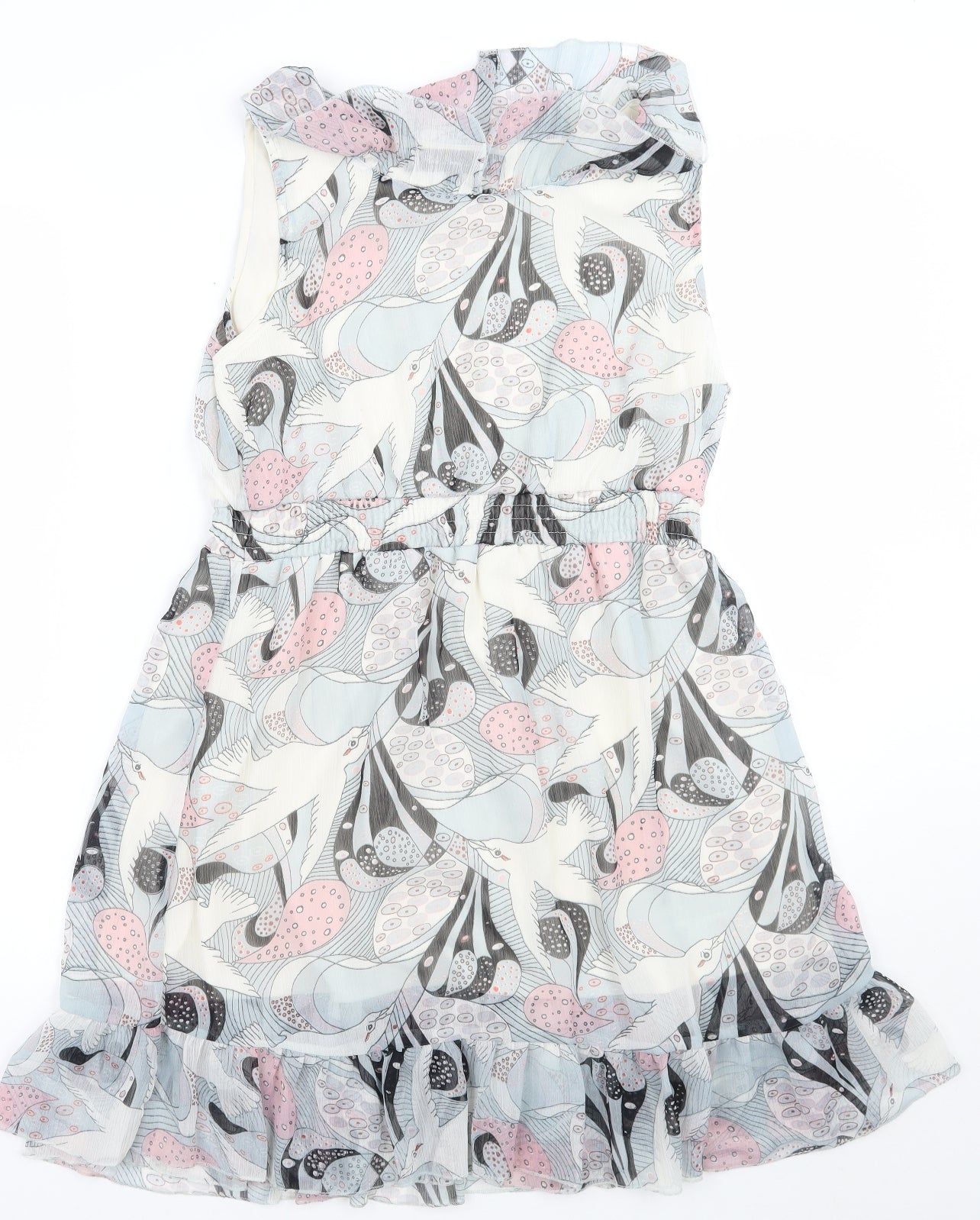 Mela London Womens Blue Geometric  A-Line  Size M