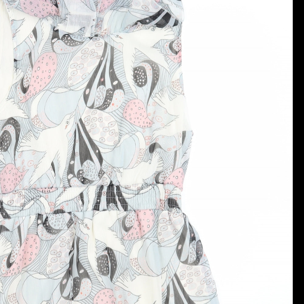 Mela London Womens Blue Geometric  A-Line  Size M