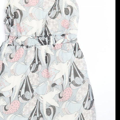 Mela London Womens Blue Geometric  A-Line  Size M