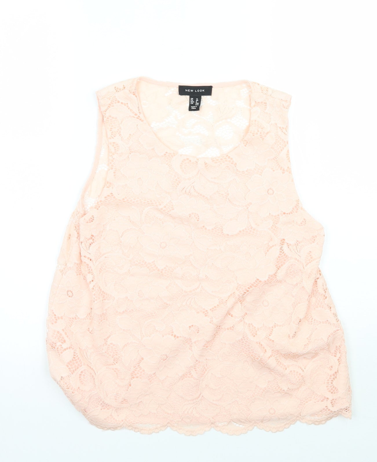 Womens UK Size 12 Newlook Pink Basic T-Shirt