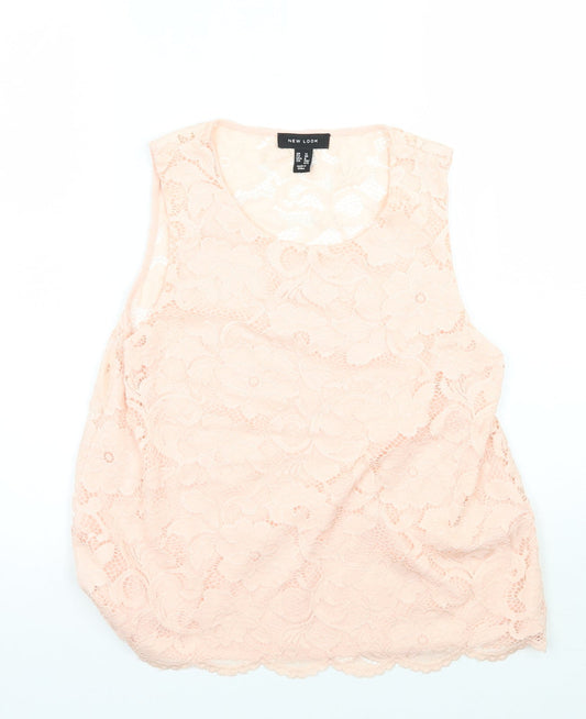 Womens UK Size 12 Newlook Pink Basic T-Shirt
