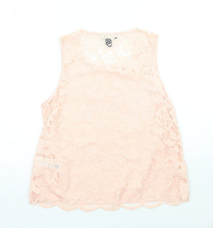 Womens UK Size 12 Newlook Pink Basic T-Shirt