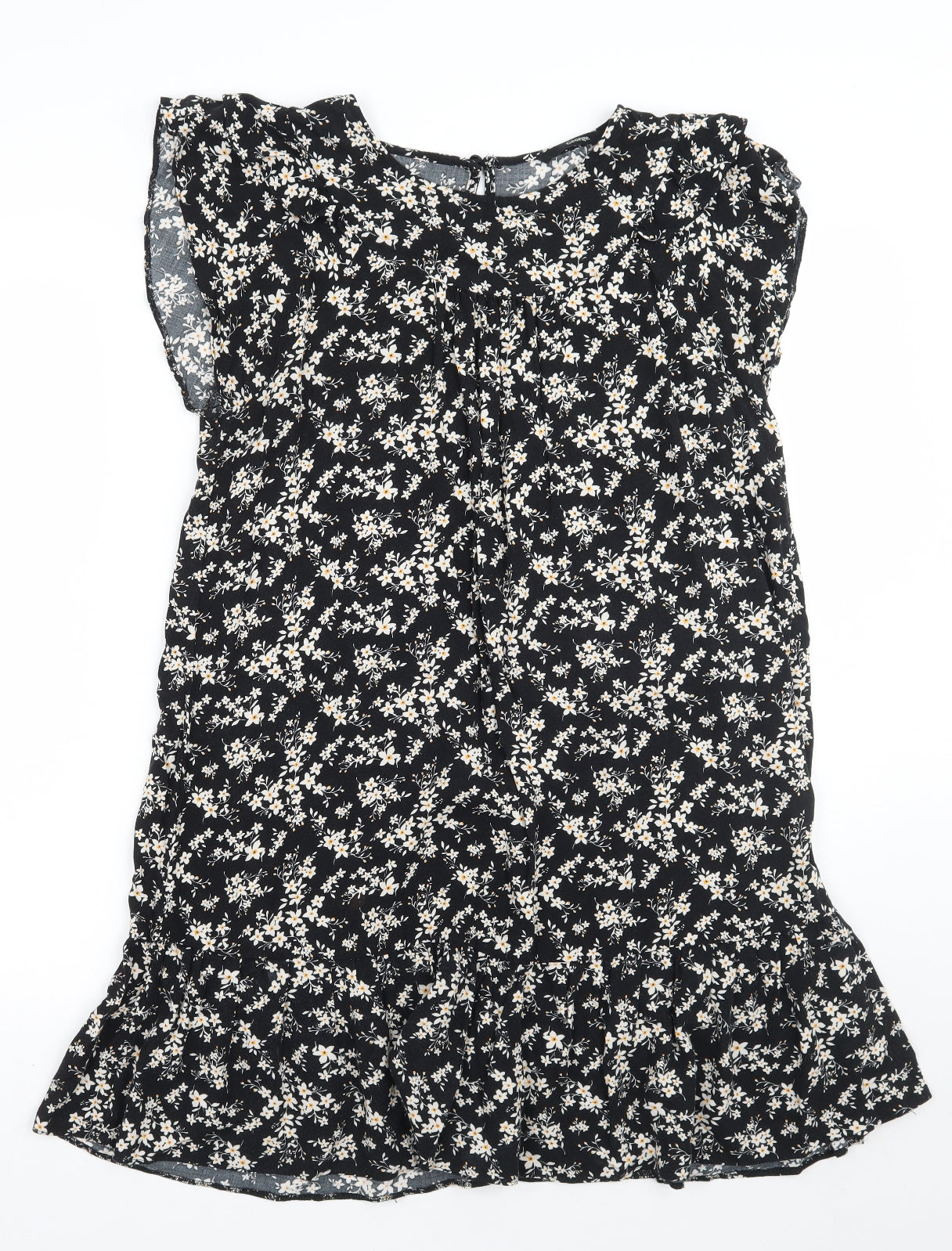 George Womens Black Floral  A-Line  Size 12
