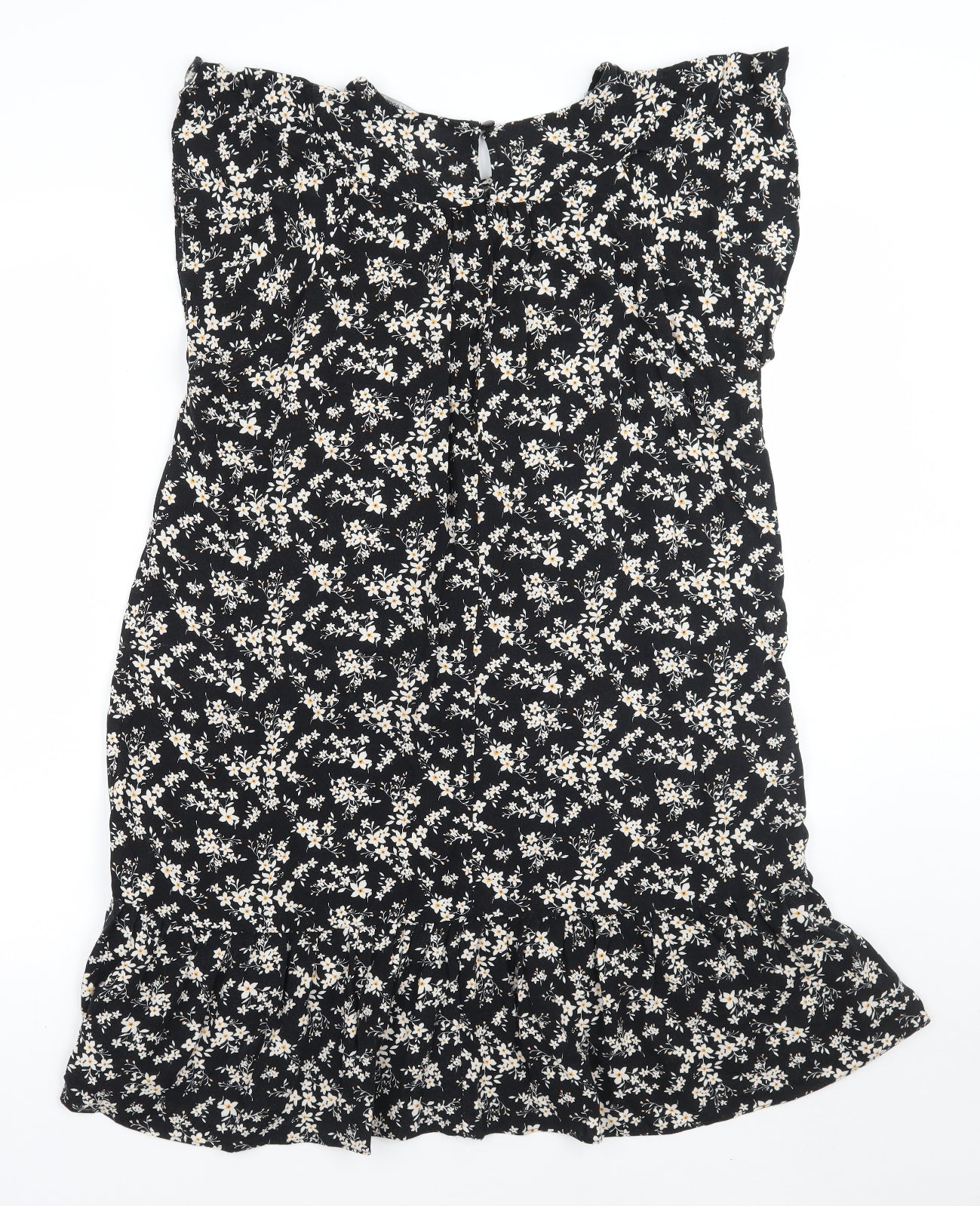George Womens Black Floral  A-Line  Size 12