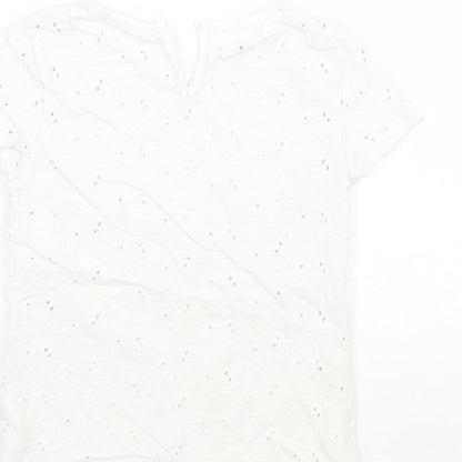 John Lewis Girls White Batik  Basic T-Shirt Size 7 Years