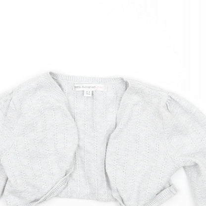 Marks and Spencer Girls Grey   Cardigan Jumper Size 3-4 Years