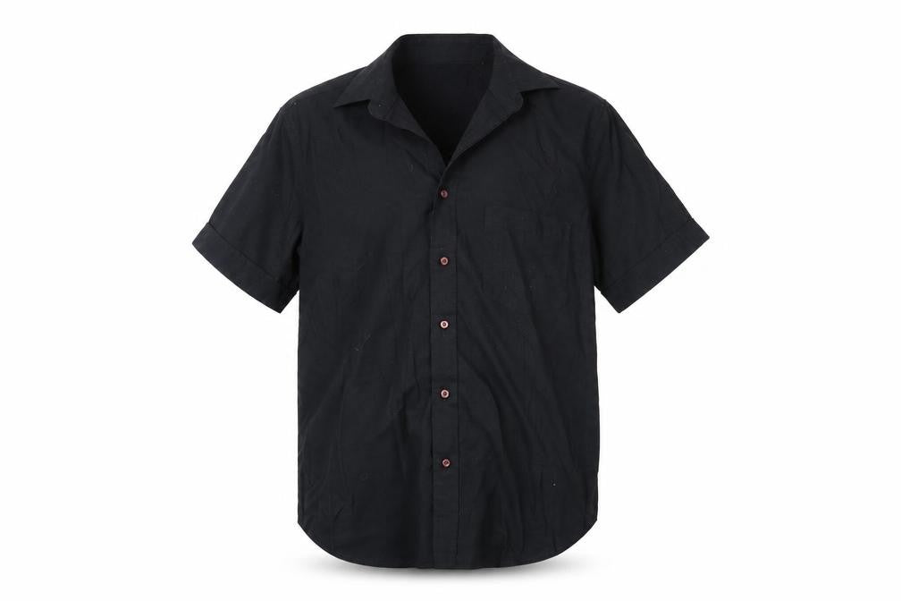 Mens UK Size M Moto Black  Button-Up Short Sleeve Casual Shirt