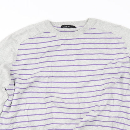 Marks and Spencer Mens Grey Striped  Pullover Jumper Size 2XL