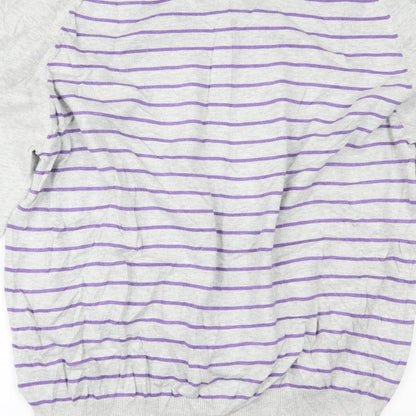 Marks and Spencer Mens Grey Striped  Pullover Jumper Size 2XL