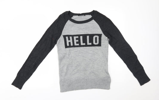 Womens UK Size S TALLY WEiJL Grey Pullover Jumper