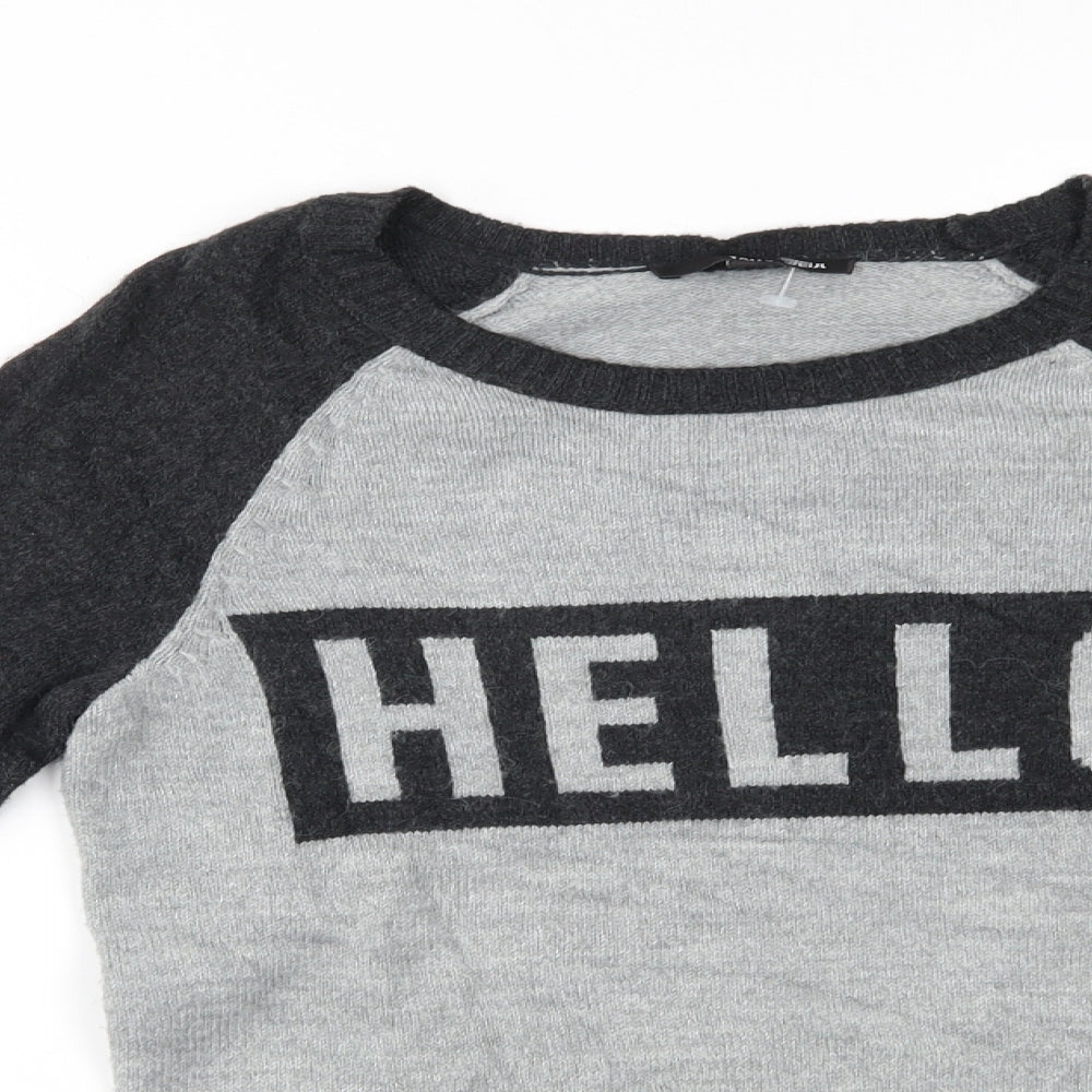Womens UK Size S TALLY WEiJL Grey Pullover Jumper