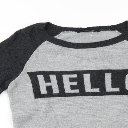 Womens UK Size S TALLY WEiJL Grey Pullover Jumper