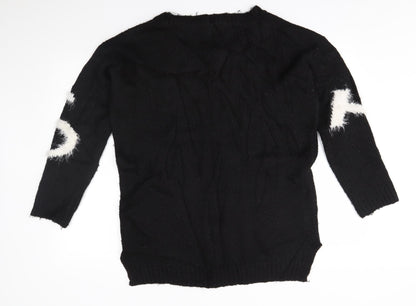 So Fabulous Womens Black   Pullover Jumper Size 16  - kiss
