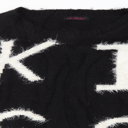 So Fabulous Womens Black   Pullover Jumper Size 16  - kiss