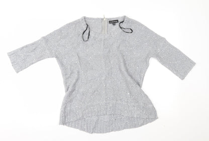 Womens UK Size 10 Warehouse Grey Pullover Jumper