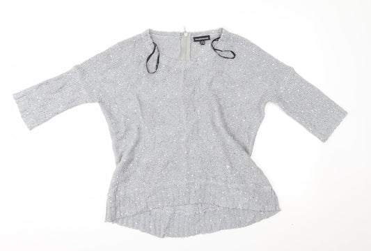 Womens UK Size 10 Warehouse Grey Pullover Jumper