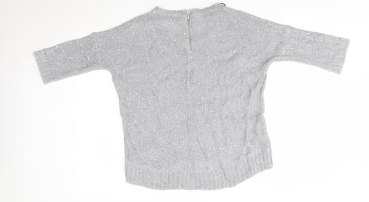 Womens UK Size 10 Warehouse Grey Pullover Jumper