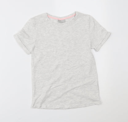 Matalan Girls Grey   Basic T-Shirt Size 8 Years
