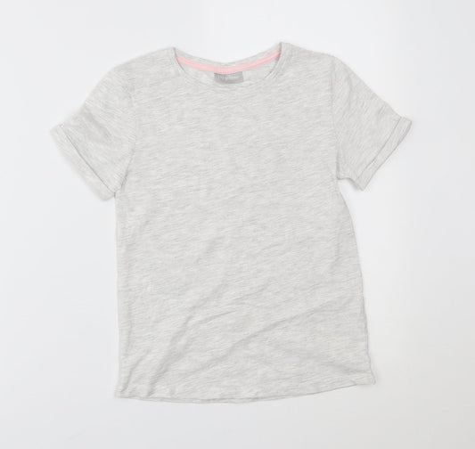 Matalan Girls Grey   Basic T-Shirt Size 8 Years