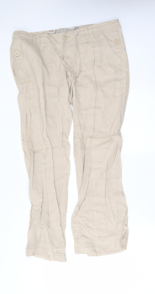 New Look Womens Beige   Trousers  Size 12 L28 in