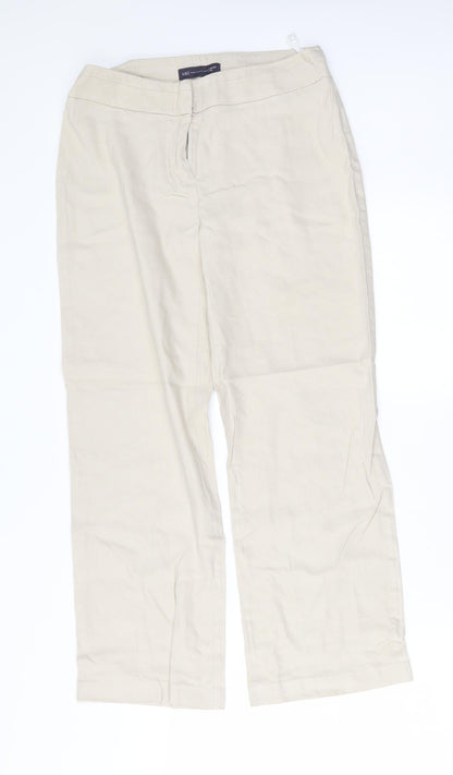 Womens UK Size 8 M&S Regular Fit Pedal Pusher Beige Trousers