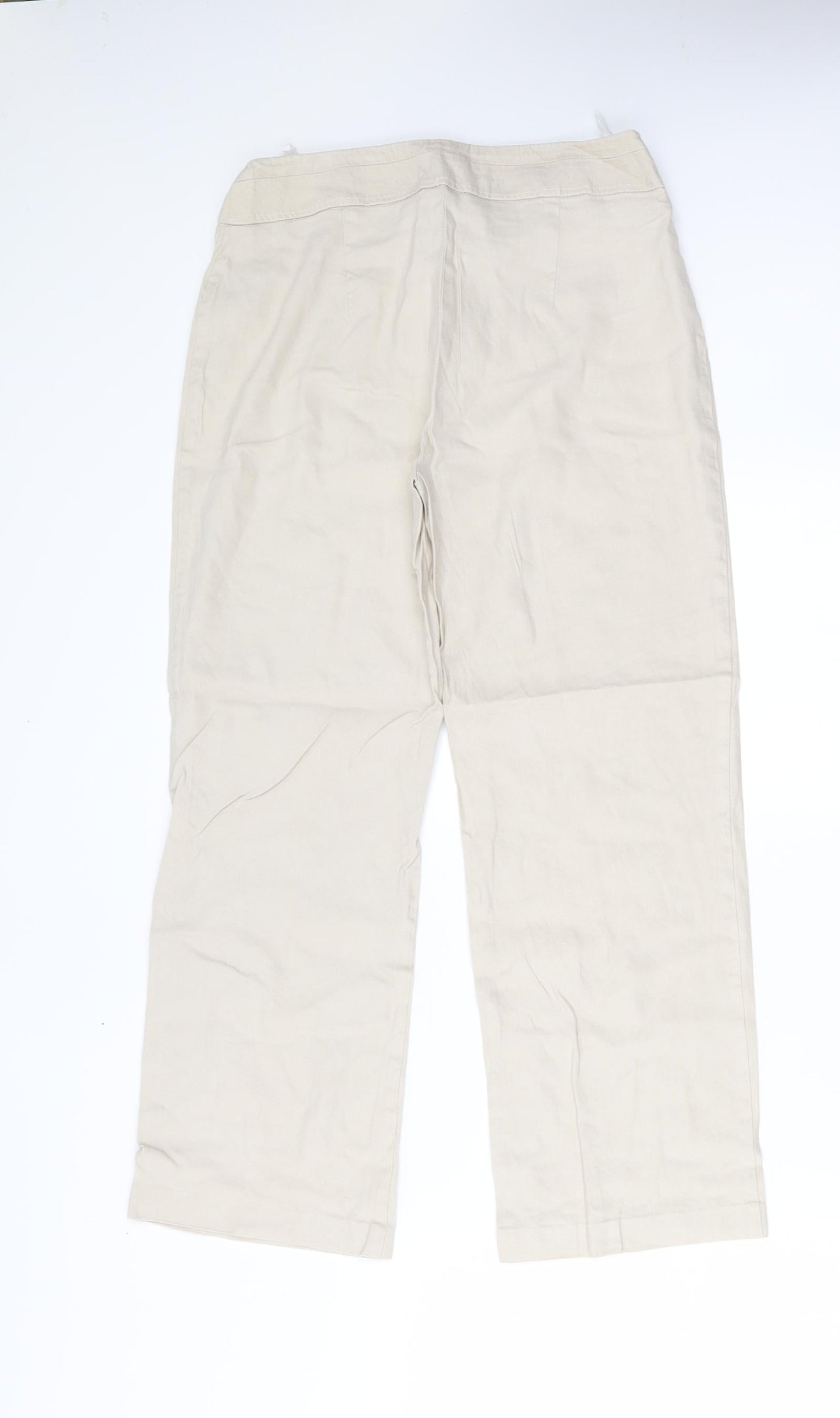 Womens UK Size 8 M&S Regular Fit Pedal Pusher Beige Trousers