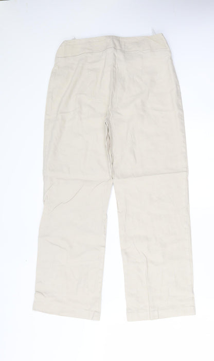 Womens UK Size 8 M&S Regular Fit Pedal Pusher Beige Trousers