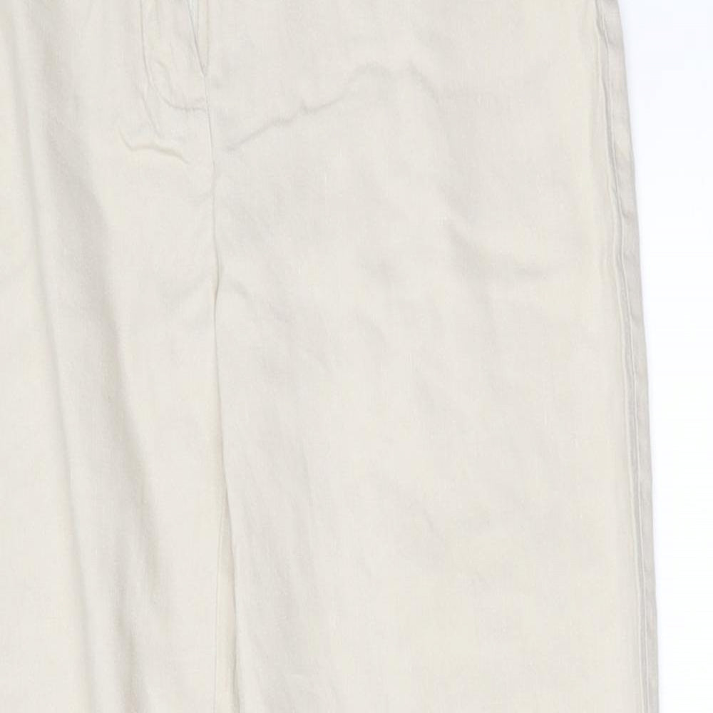 Womens UK Size 8 M&S Regular Fit Pedal Pusher Beige Trousers