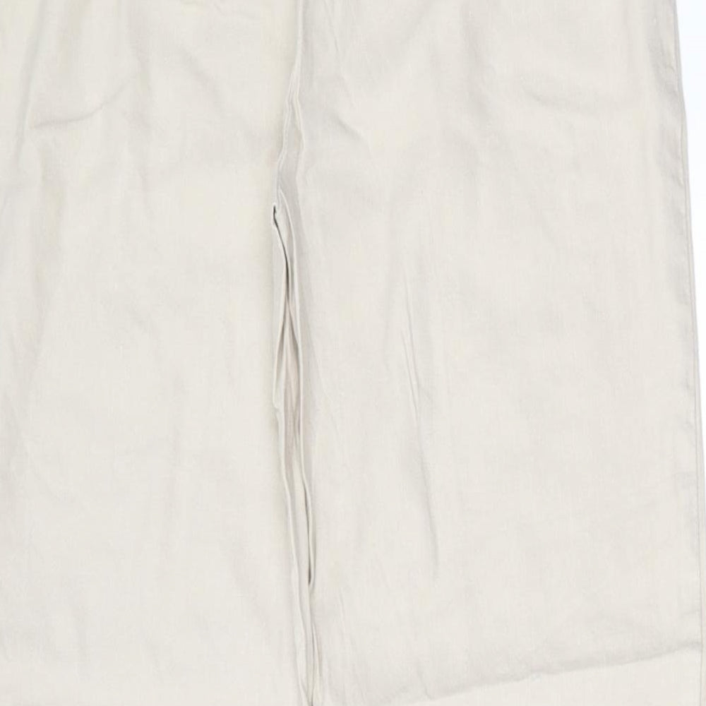 Womens UK Size 8 M&S Regular Fit Pedal Pusher Beige Trousers