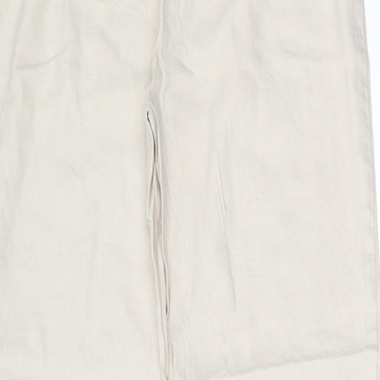 Womens UK Size 8 M&S Regular Fit Pedal Pusher Beige Trousers