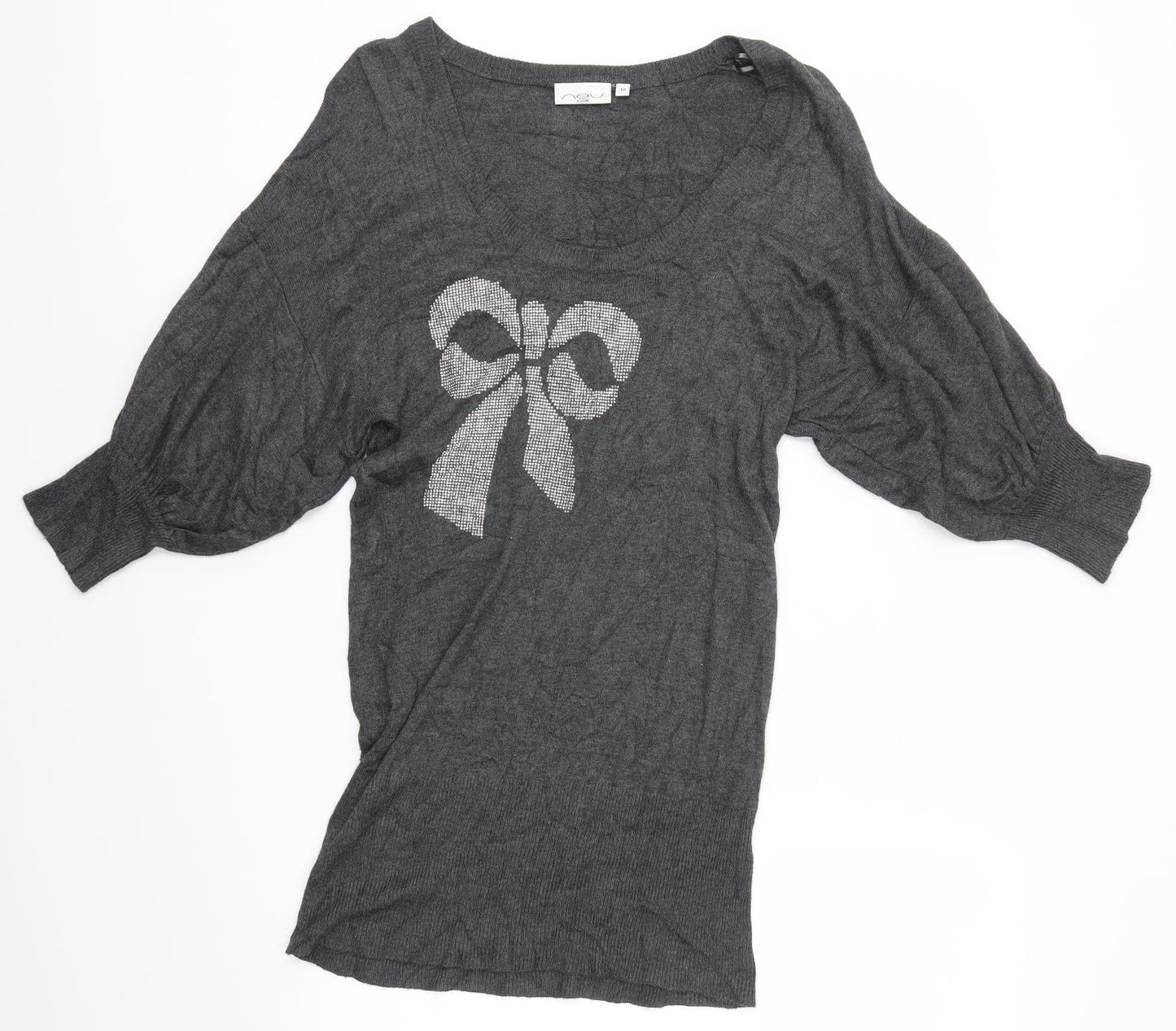 Womens UK Size 10 New Look Grey Pullover Jumper