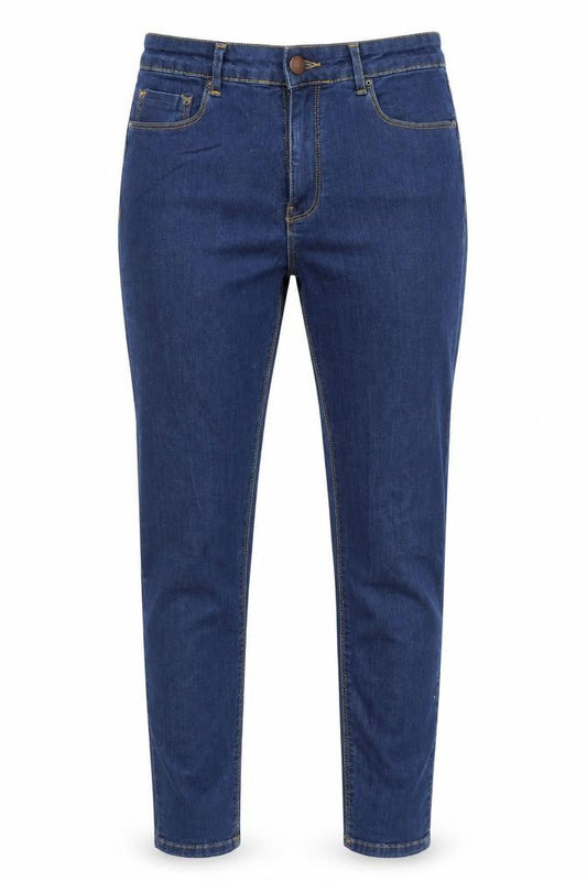 Front view of ASOS women’s blue skinny jeans, size UK 30, in, 32-inch leg