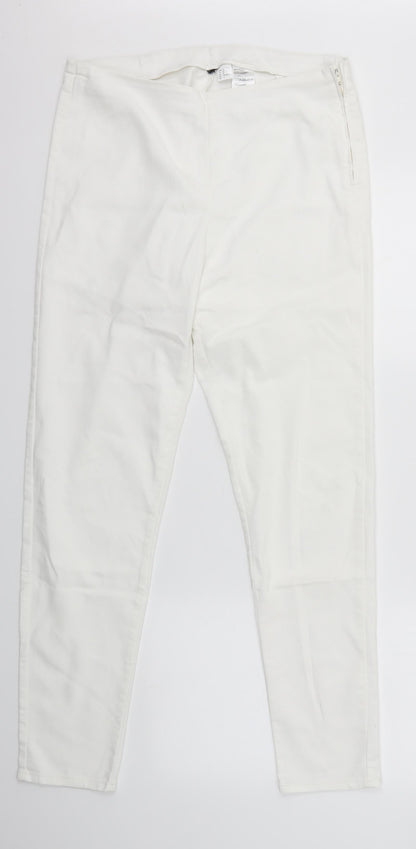 Womens UK Size 14 H&M Regular Fit Skinny White Jeans