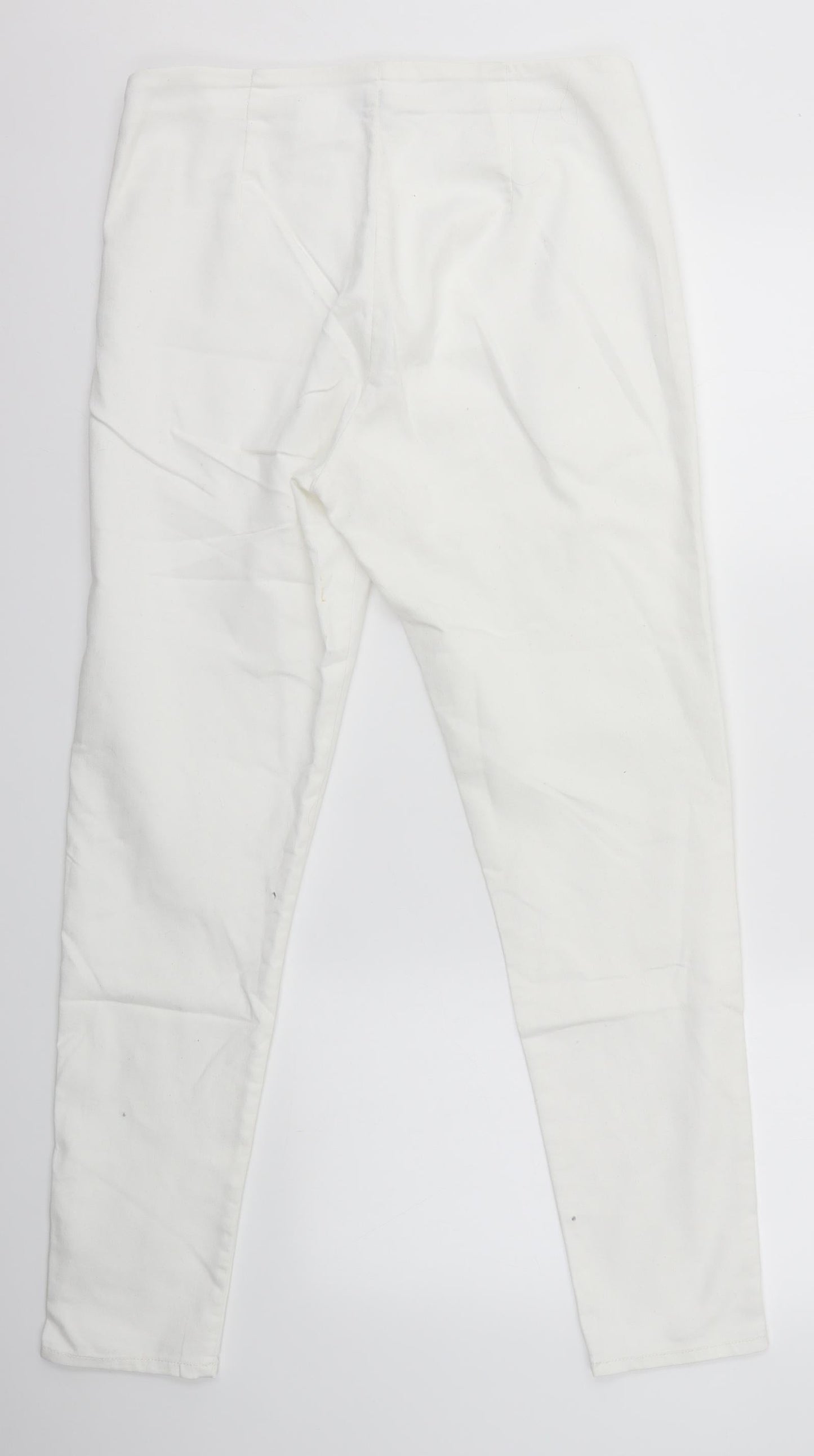 Womens UK Size 14 H&M Regular Fit Skinny White Jeans