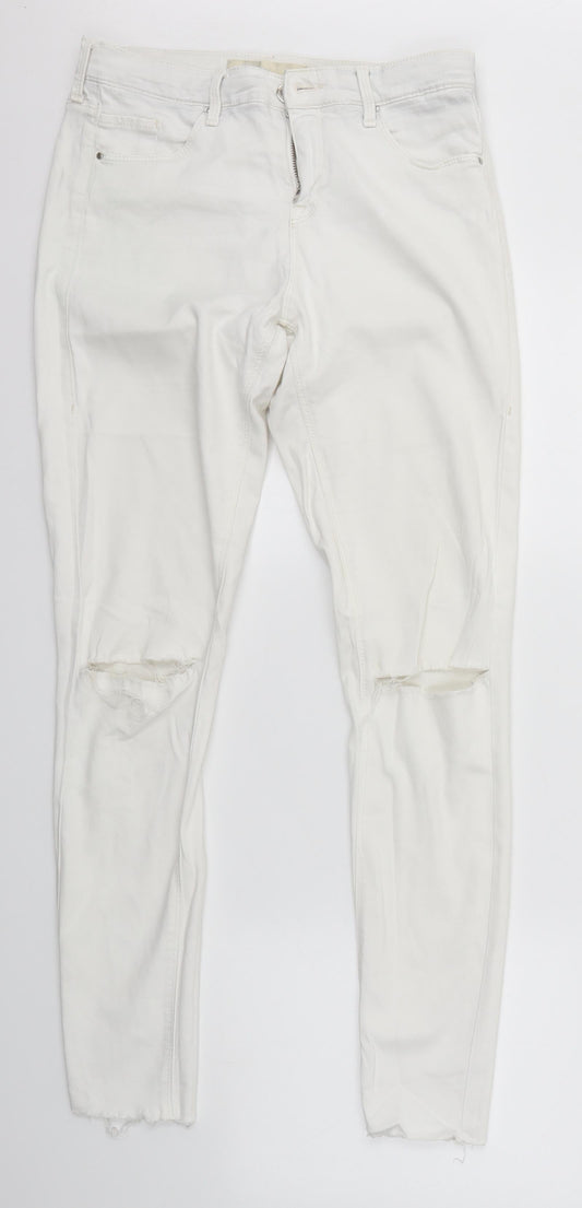 Topshop Womens White   Skinny Jeans Size 28 in L32 in