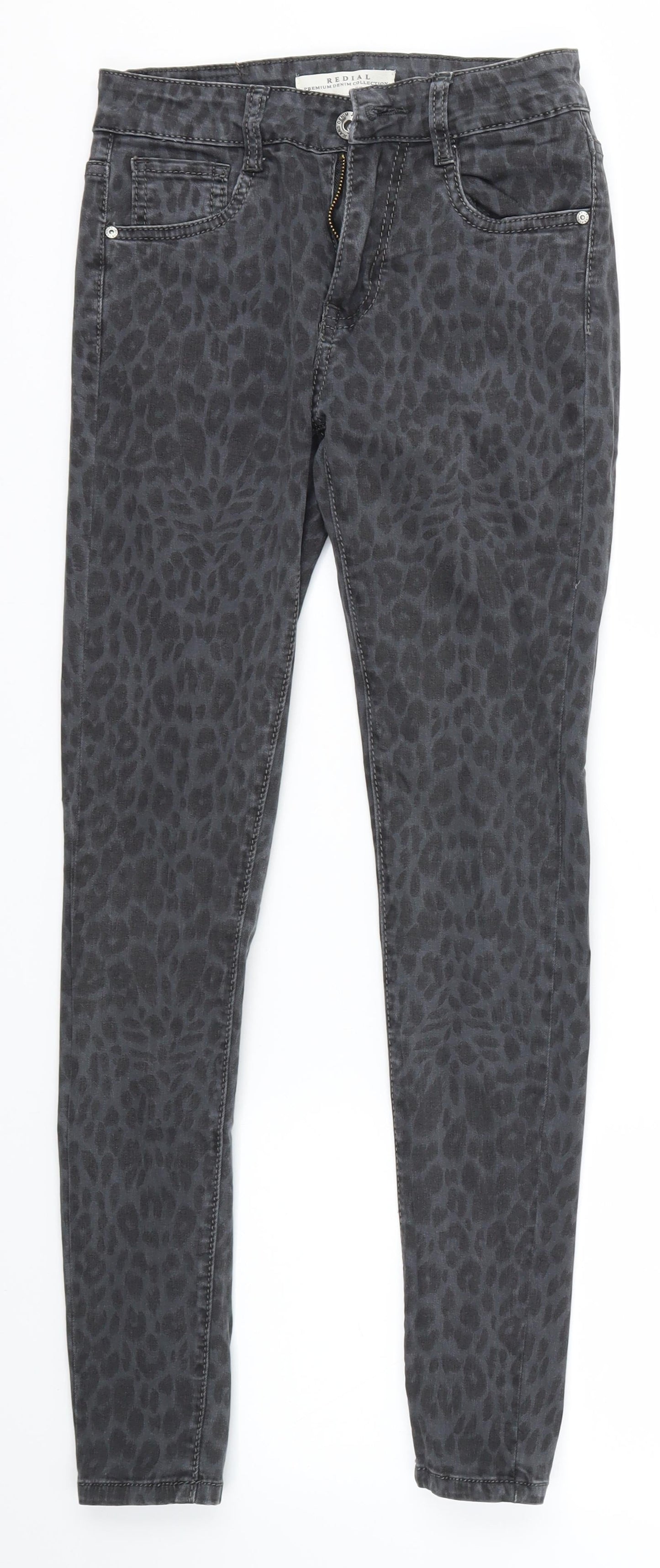 Redial Womens Multicoloured Animal Print  Skinny Jeans Size 6 L27 in