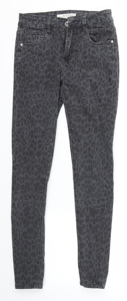 Redial Womens Multicoloured Animal Print  Skinny Jeans Size 6 L27 in