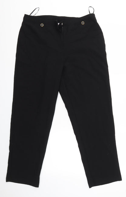 Womens UK Size 14 slimma Regular Fit Dress Pants Black Trousers