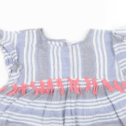 Matalan Girls Multicoloured Striped  A-Line  Size 7 Years